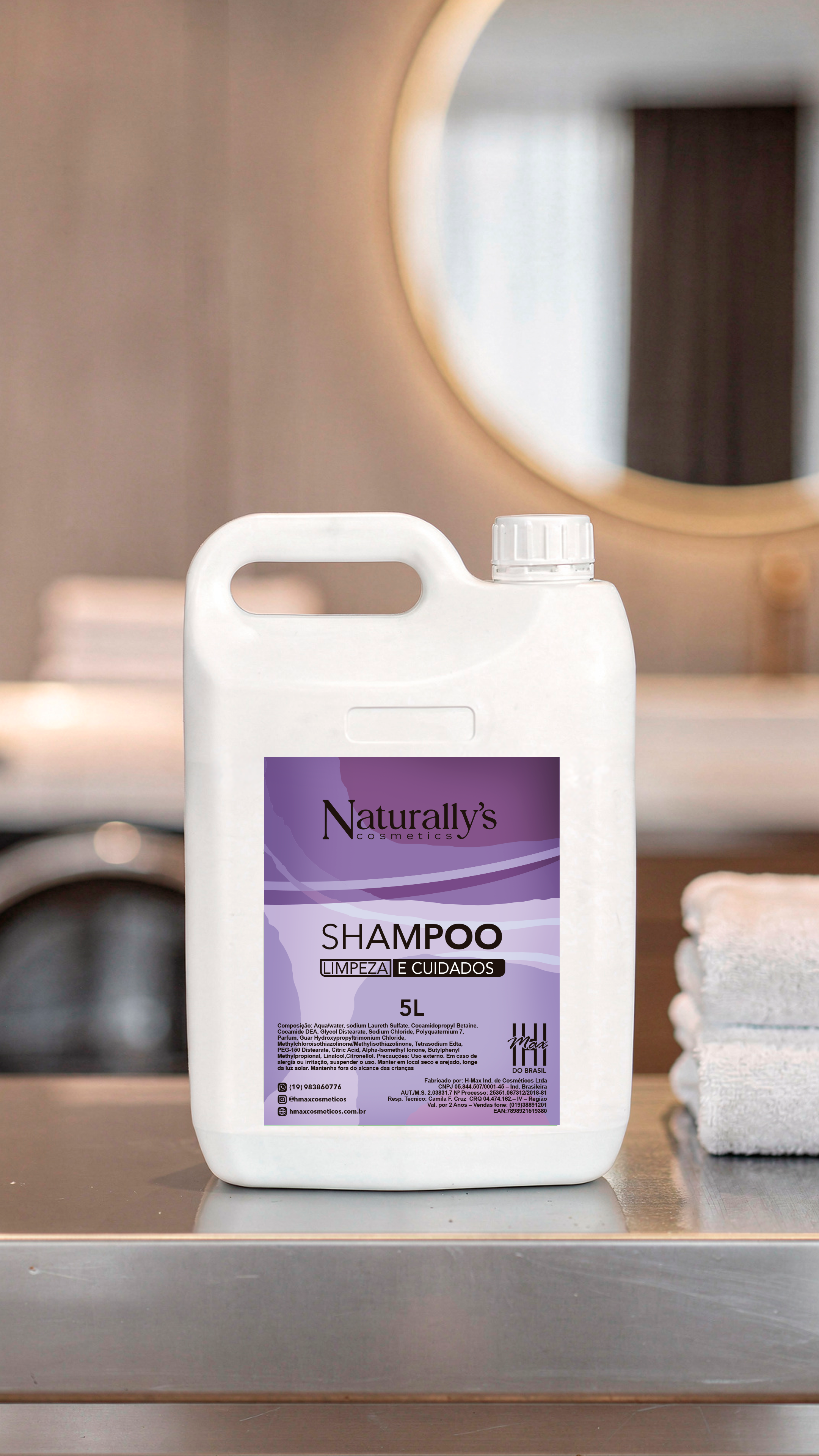 Galão de shampoo 5 litros para refil